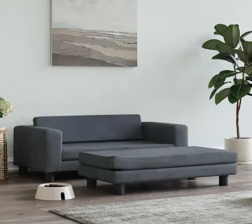 vidaXL Krevet za pse s produžetkom tamnosivi 100x50x30 cm baršunasti - Venlo