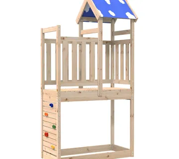 vidaXL Igraći Toranj Smeđa 110.5 x 52.5 x 215 cm Čvrsto borovo drvo - Venlo