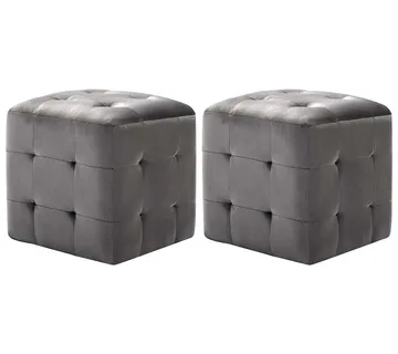 vidaXL Tabure 2 kom sivi 30 x 30 x 30 cm od baršunaste tkanine - Venlo