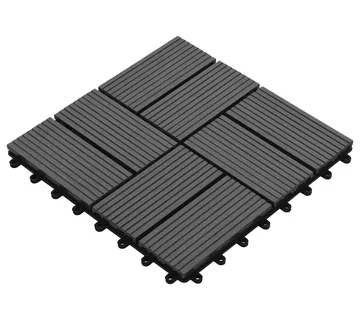 vidaXL Pločice za decking 11 kom. Siva 30 x 30 cm WPC - Venlo