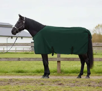 vidaXL Pokrivač za konje Cjela tamno zelena 75 cm Poliester Fleece - Venlo