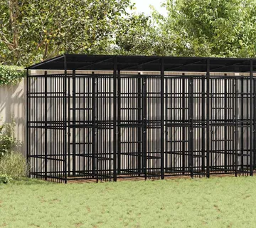 vidaXL Vanjski kavez za pse s krovom čelični 14,75 m² - Venlo