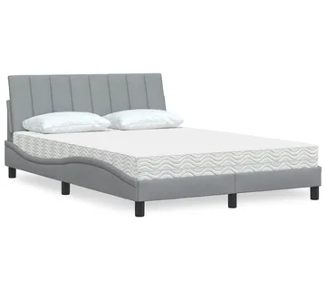 vidaXL Krevet s madracem Hanko svjetlosivi 120 x 200 cm od tkanine - Venlo