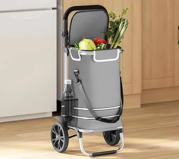 vidaXL Kolica za kupovinu Siva 36,5 x 46,5 x 100,5 cm Oxford tkanina - Venlo