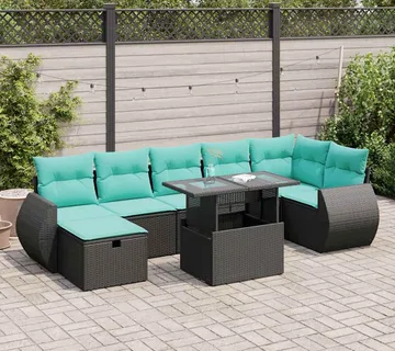 vidaXL 8-dijelni set vrtnih sofa od poliratana s jastucima sivi bagrem - Venlo