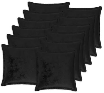vidaXL Presvlaka za jastuk 12 pcs HOUTEN Crna 45 x 45 cm Flanel - Venlo