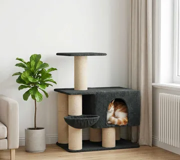 vidaXL Mačje drvo s sisalnim postoljima za grebanje Tamnosiva 96 cm - Venlo