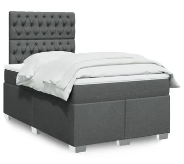 vidaXL Krevet box spring s madracem tamnosivi 120 x 190 cm tkanina - Venlo