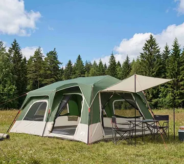 vidaXL Instant šator 10-osobni Zelena 185T Poliester s PU premazom - Venlo