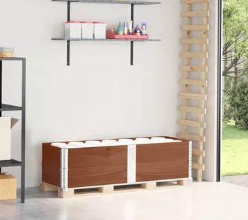 vidaXL Okviri za palete 2 kom smeđi 150x50 cm od masivne borovine - Venlo