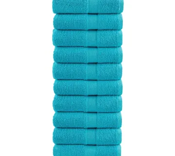 vidaXL Premium ručnici za pranje SOLUND 10 kom. tirkizne 30x30 cm 600 g/m² - Venlo
