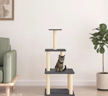 vidaXL Penjalica za mačke sa stupovima za grebanje tamnosiva 111 cm - Venlo