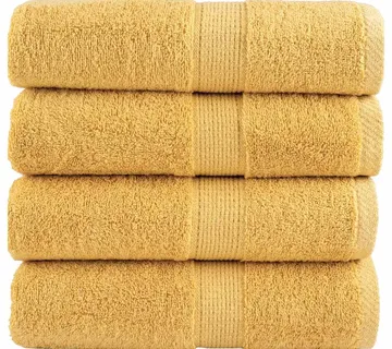 vidaXL Premium ručnici za pranje SOLUND 4 kom zlatne boje 30x30 cm 600 g/m² - Venlo