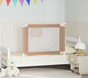 vidaXL Sigurnosna ograda za dječji krevet smeđe-siva 100x25 cm tkanina - Venlo