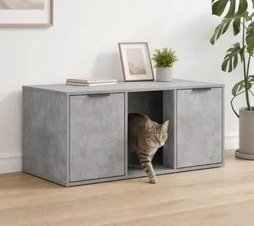 vidaXL Namještaj za kavez za mačke Betonska siva 100 x 49 x 45 cm - Venlo