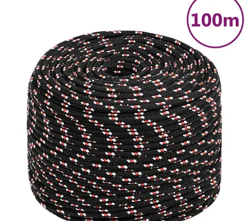 vidaXL Brodski konop crni 10 mm 100 m od polipropilena - Venlo