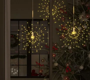 vidaXL Božićno svjetlo s izgledom vatrometa toplo bijelo 20 cm 140 LED - Venlo