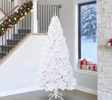 vidaXL Umjetno božićno drvce s stalakom Bijelo 240 cm PVC i čelik - Venlo