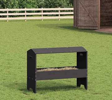 vidaXL Hranilica za stoku Crna 79 x 35 x 62 cm 15 kg - Venlo