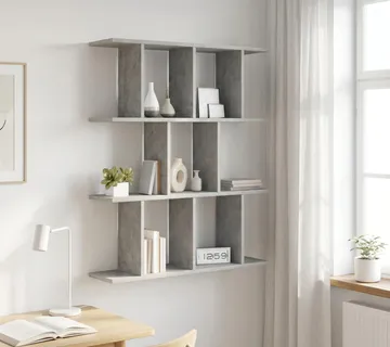 vidaXL Polica na zidu Betonska siva 80 x 20 x 96 cm Konstruirano drvo - Venlo