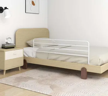 vidaXL Sigurnosna ograda za krevetić bijela (76-137) x 55 cm željezna - Venlo