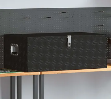 vidaXL Kutija za pohranu crna 100 x 55 x 37 cm aluminijska - Venlo