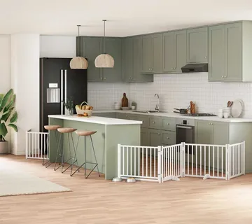 vidaXL Vrata za pse s vratašcima 6 panela sklopiva 480 cm drvo topole - Venlo