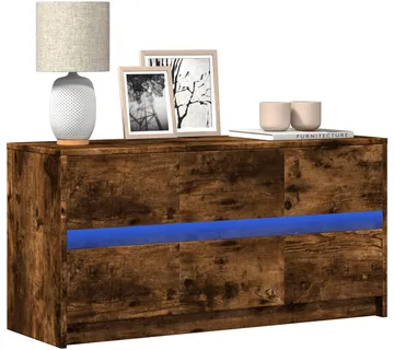 vidaXL TV ormarić s LED svjetlima boja hrasta 100x34x50 cm drveni - Venlo