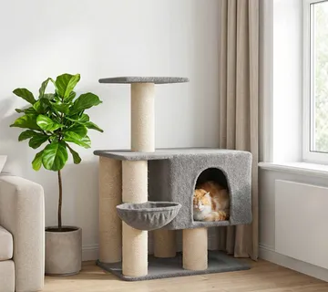 vidaXL Mačje drvo s sisalnim postoljima za grebanje Svjetlosiva 96 cm - Venlo