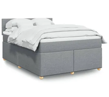 vidaXL Krevet box spring s madracem svjetlosivi 140x200 cm od tkanine - Venlo