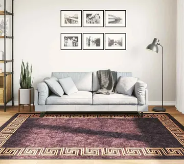 vidaXL Perivi tepih 160 x 230 cm crno-zlatni - Venlo