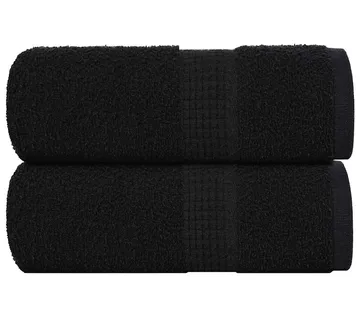 vidaXL Ručnici za pranje FROGN 2 kom. Crne 30x30 cm 360 g/m² - Venlo