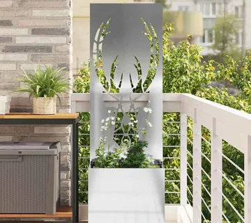 vidaXL Privatnost u vrtu Srebrno 50 x 32 x 150 cm Pocinčani čelik - Venlo