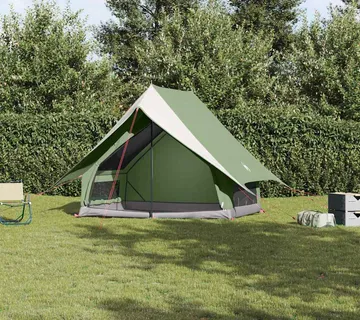 vidaXL Obiteljski šator s krovom Zelena i bijela 220 x 220 x 184 cm - Venlo