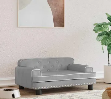 vidaXL Krevet za pse svjetlosivi 70 x 45 x 30 cm baršunasti - Venlo