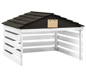 vidaXL Garaža za robotsku kosilicu crno-bijela 78x74x54 cm od jelovine - Venlo