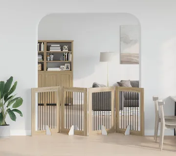 vidaXL Preklopna vrata za pse s postoljem 4 kom. Hrast sonoma 321 cm - Venlo