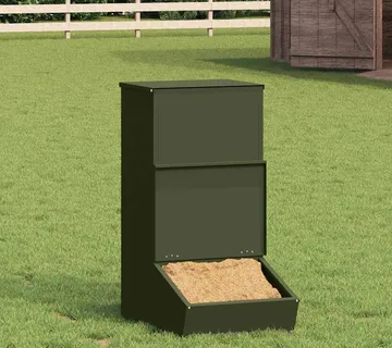 vidaXL Hranilica za svinje Maslinasto zelena 55 x 38 x 76 cm 20 kg - Venlo