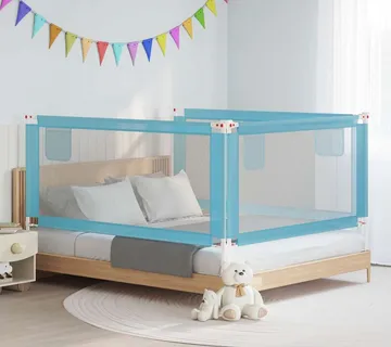 vidaXL Sigurnosna ograda za dječji krevet plava 180 x 25 cm od tkanine - Venlo