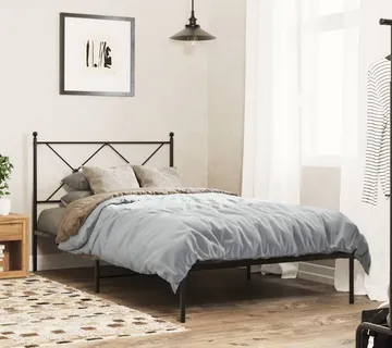 vidaXL Metalni okvir za krevet s uzglavljem crni 100x200 cm - Venlo