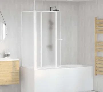 vidaXL Zaslon za tuš-kadu L-oblika 70 x 120 x 137 cm 4 panela sklopivi - Venlo
