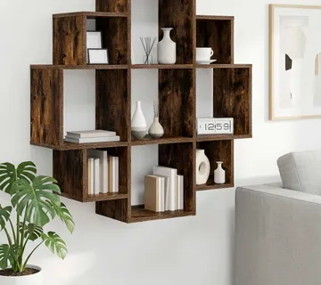vidaXL Polica na zidu Dimljeni hrast 90 x 25 x 90 cm Konstruirano drvo - Venlo