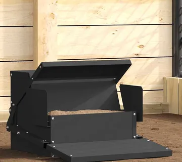 vidaXL Feeder s nogom za piliće Crna 50 x 40 x 29 cm 2 kg - Venlo