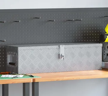 vidaXL Aluminijska kutija 80,5 x 22 x 22 cm srebrna - Venlo