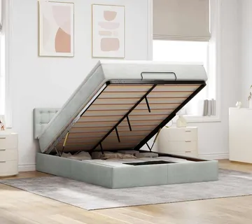 vidaXL Otomanski krevet s madracem i LED 140x190 cm baršunasti - Venlo