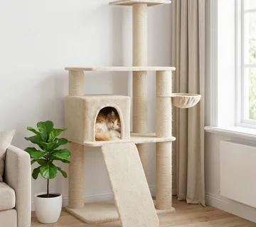 vidaXL Mačje drvo s sisalnim postoljima za grebanje Krem 173 cm - Venlo