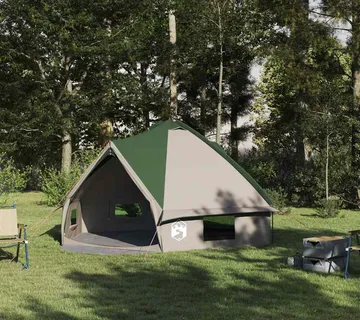 vidaXL Šator Teepee za 6 osoba 6 osoba Zelena i bijela - Venlo