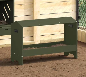 vidaXL Hranilica za kokoške Maslinasto zelena 81 x 32 x 53,5 cm - Venlo
