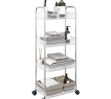 vidaXL Kolica za pohranu 4 nivoa prozirna 37x28x95 cm akril - Venlo