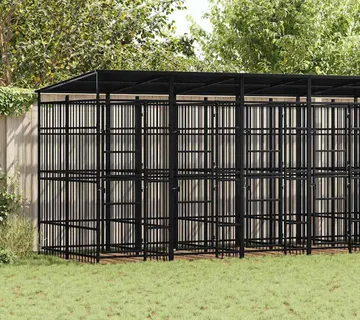 vidaXL Vanjski kavez za pse s krovom čelični 12,9 m² - Venlo